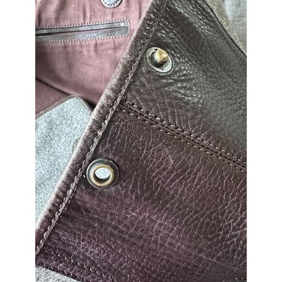 Banana Republic Chatham XL Leather Tote Shopper Purse Overnight Nomad Bag gray - Picture 12 of 16